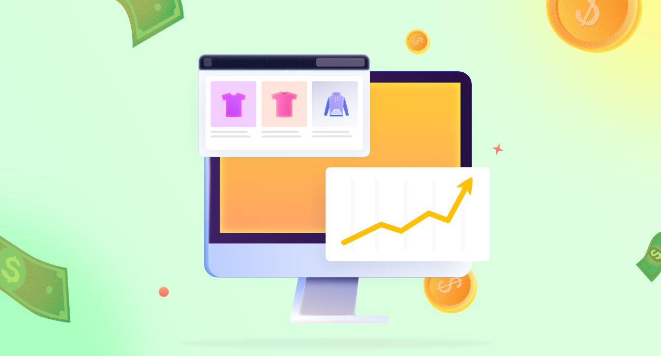 An image of a graph trending upwards on a computer screen to indicate that a website can increase sales.