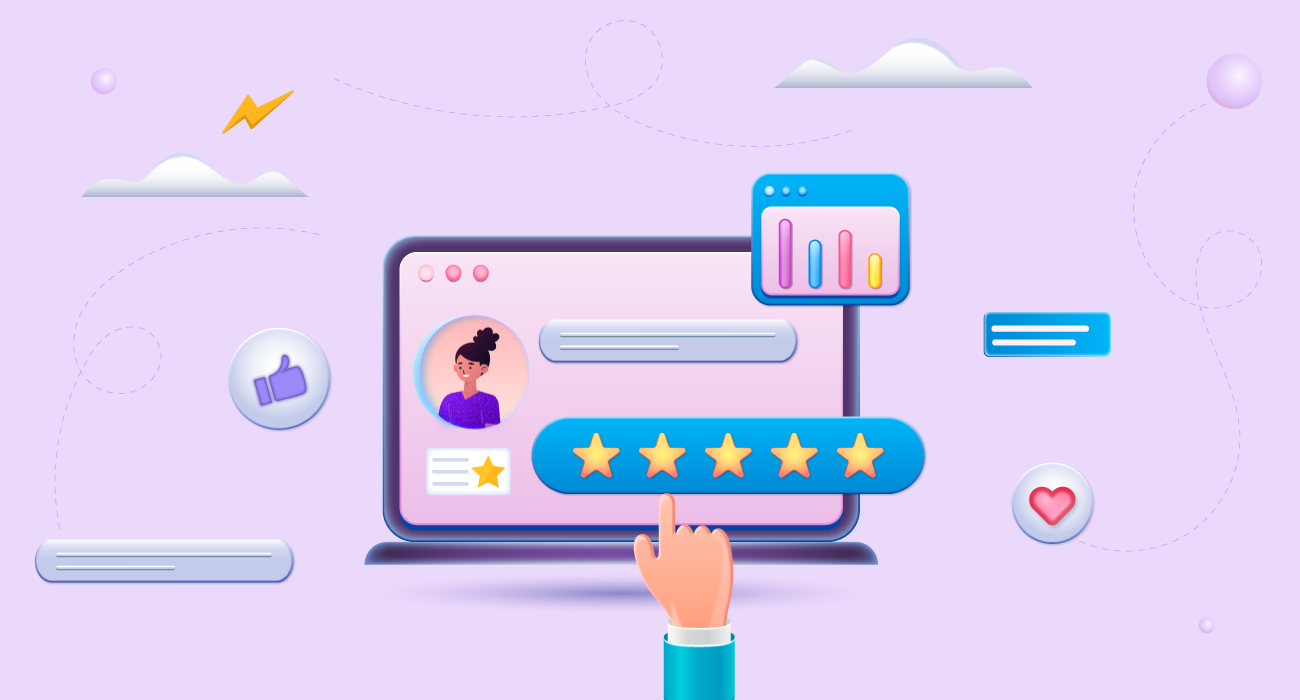 An image of a hand reaching towards a screen surrounded by different icons representing various customer experience touchpoints.